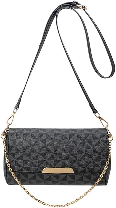 Flap Crossbody Bag for Women Plaid Leather Purse and Handbag Fashion Small Shoulder Bag Wallet with Chain Strap