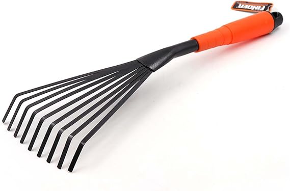 Garden Rake & Hand Rake for Gardening - ShiningUU Professional Ergonomic Mini Rakes | Dual-Use Lawn Grass Rakes & Horse Manure Tool | Multi Garden Hand Tools(Small Size)