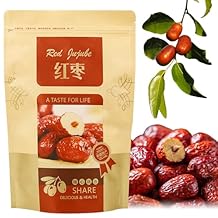 Wanhua Hall Red Dates Jujube Chinese Sun-dried Jujube 17.64 oz/500g (Hong Zao) Plump Jujube Red Dates Sweet and Chewy Dried Fruit Natural Snacks No Sugar Added
