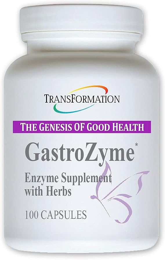 TRANSFORMATION THE GENESIS OF GOOD HEALTH - GastroZymeDigestive Supplement, Uniquely Formulated with Enzymes & Papaya Leaf, Plant Based with Herbs, Soothes - Relieves Gastrointestinal Discomfort, 100