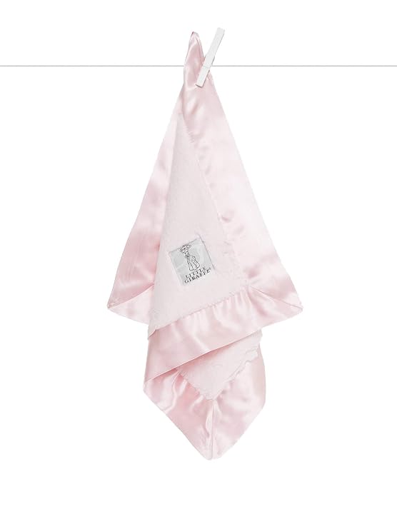 Little Giraffe Luxe Ultra-Plush Mini Blanky 1717 Baby Security Blanket & Lovey, Faux-Fur Plush with Satin Border, Newborn Infant Snuggle Blanket Gift - Pink