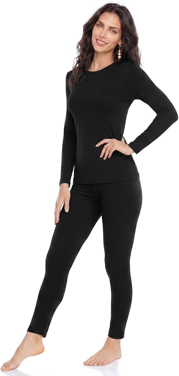 Thermal Underwear for Women Long Johns Set Fleece Lined Winter Cold Weather | Warm Long Sleeve Top & Leggings, Moisture-Wicking, Heat Retention Without The Bulk, Ideal For Skiing, Outdoor, Lounge Set