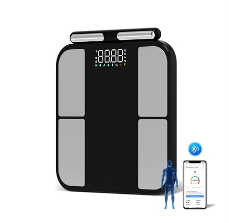 Smart Scales for Body Weight Bathroom Scale, Bluetooth Smart Digital Weighing Scales with 8 Electrode, 56 Body Composition Analyzer, High Precision Body Fat Scales for BMI Muscle Mass