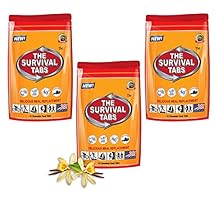 72 hours emergency preparedness food tablets 3x12 tabletsnone-GMO gluten-free 25 years shelf life (vanilla)