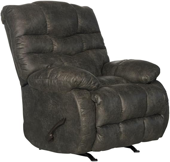 Catnapper Lowry Chaise Rocker Recliner in Gray Polyester Fabric