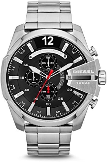 Diesel Mega Chief Stainless Steel Men's Watch with Analog or Digital Movement