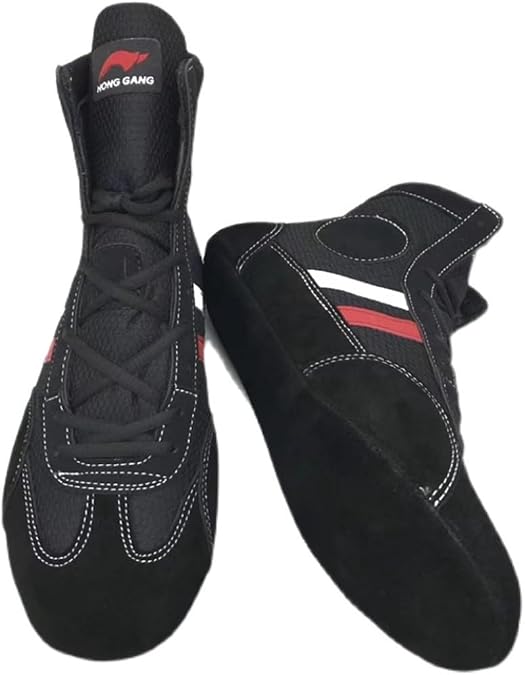 Sambo Shoes- Adult Kids Sambo Boots Soft Sole European Martial Arts Wrestling Shoes Boxing MMA Shoes Combat Fighting Shoes Training Competition Unisex