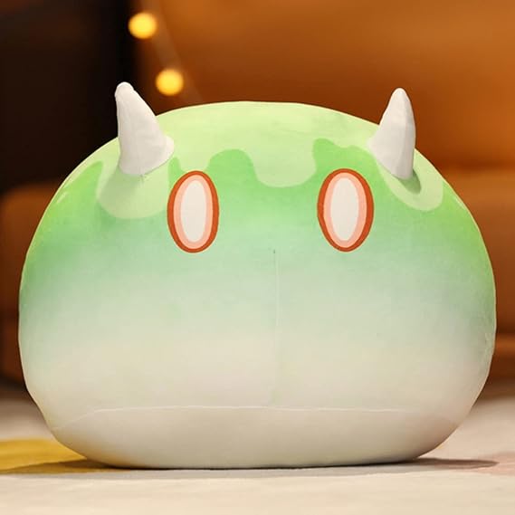 Haragami Slime Plush Body Pillow, Fluffy, Soft, Fire, Grass, Ice, Electric Rocks, Wind Water, Slime, Haragin Goods, Moe Goods, Cute Birthday Gift, Gift 17.7 inches 45 cm, Grass