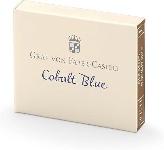Graf von Faber-Castell Ink Cartridges, Box of 6, Cobalt Blue (FC141101)