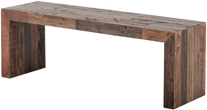 Starlight Canyon Home Vintage Wood Bench, Sturdy Entry Way Bench with Antique Finish, Wooden Design for Dining Areas, Living Rooms or Bedrooms