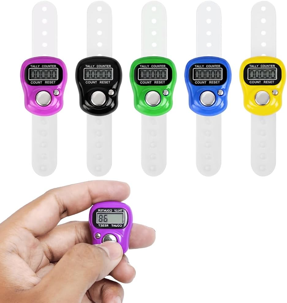 OBDL Tasbeeh Counter Finger Ring Electronic Digital Tasbeeh Tasbih Tally Counter Timer Beads for Islam Muslim Prayer Golf Scoring