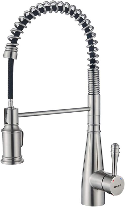 Ibergrif Kitchen Tap Pull Out Spring Design with Bracket, Kitchen Mixer Tap