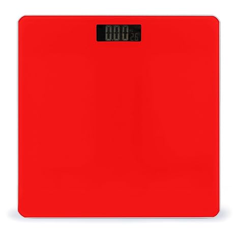 Smart Scale for Body Weight Digital Bathroom Weighing Scale Energy Saving Scale Red