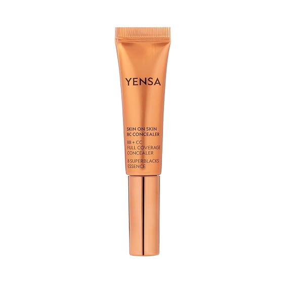 YENSA Skin On Skin BB + CC Full Coverage Concealer - Color Correcting Serum Concealer - Creaseless & Brightening Formula with Hyaluronic Acid & Superfood Complex - Tan Neutral (0.34 Fl oz)