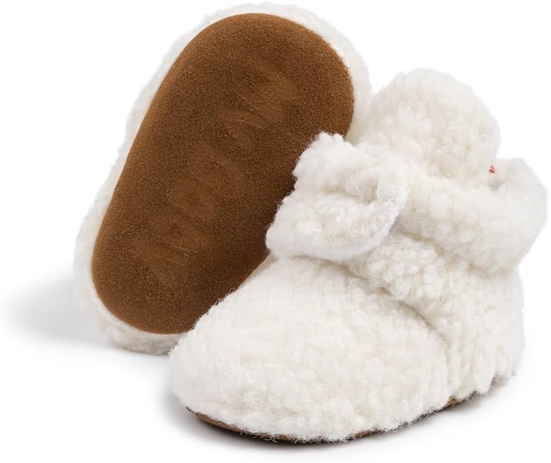 Meckior Newborn Infant Baby Girls Boys Warm Fleece Winter Booties First Walkers Slippers Shoes