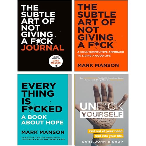 The Subtle Art of Not Giving a Fck, Everything Is Fcked, The Subtle Art of Not Giving a Fck Journal, Unfck Yourself 4 Books Collection Set Paperback August 5, 2023