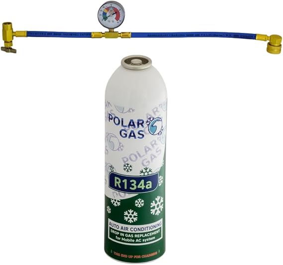 1GCA Car Aircon AC 1pc R134a Compatible Refill Recharge Regas Gas + Hose Gauge Kit Clima Accessories DIY filler tube