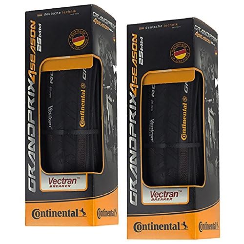 Continental Grand Prix 4-Season - Road Bike Tire | The All-Year-Round Road Tire - Double Vectran Breaker, Duraskin, 2 Pack