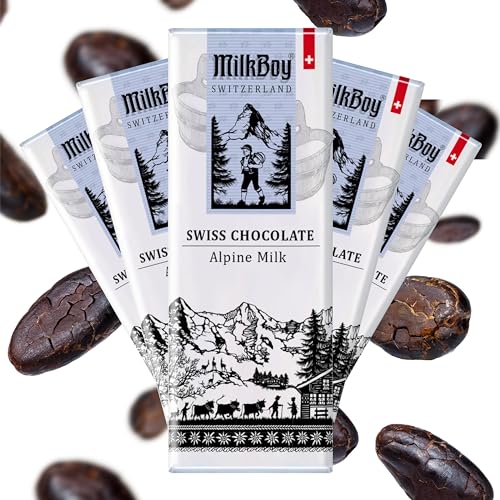 Milkboy Swiss Chocolates - Premium Swiss Alpine Milk Chocolate Extra Creamy Milk Chocolate Snack Bar Size 1.4 oz - GMO Free 20 Pack