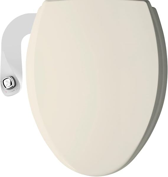 Bio Bidet Cassel Bidet Bundle, Slow-Close Never Loosen Toilet Seat with Perfect Fit, Fresh Water Spray, Non-Electric, Easy to Install Bidet, ELONGATED, Biscuit