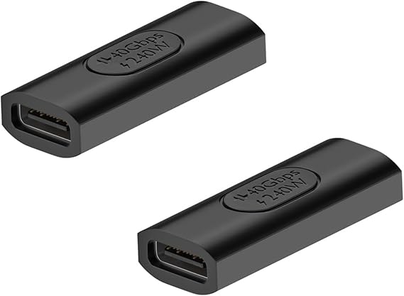 Duttek 240W USB C Female to Female Adapter, 40Gbps USB C Coupler, 8K@60Hz Video Display for Switch, Tablet, iPad, MacBook, Thunderbolt 4/3 (2Pack)