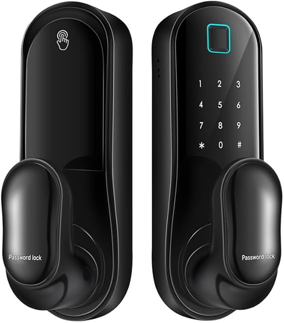 Matybobe Smart Door Lock - Keyless Entry with 2 Cards, 2 Keys, Biometric & App Remote Operation WiFi Smart Lock for 30-60mm Office, Home, Bedroom Doors