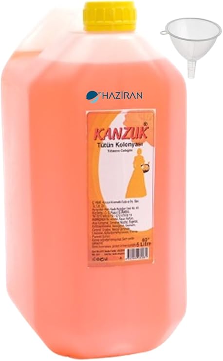 Kanzuk Tütün Kokulu Kolonya, 5 Litre, Plastik Dolum Hunisi Hediye