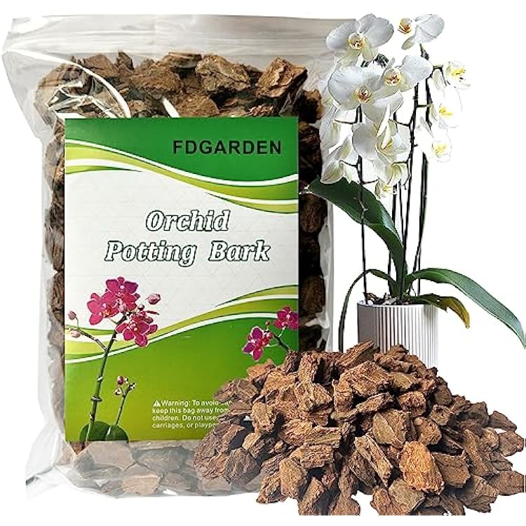 Orchid Bark Organic New Zealand Pine Bark for Orchids Bark Potting Mix Natural New Zealand Pinus Radiata Bark Medium Chips 8-15mm 2 Quart Orchid Potting Bark 2 Quart