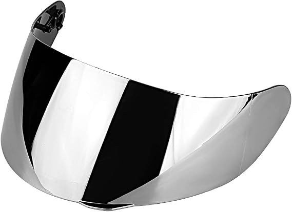 Helmet Lens Visor, Full Face Helmet Lens Visor Shield Replacement Fit for AGV K1 K3 SV K5 Motorcycle Riding Visor PC Material Anti Fog Anti Scratch Silver Plated Eye Protection