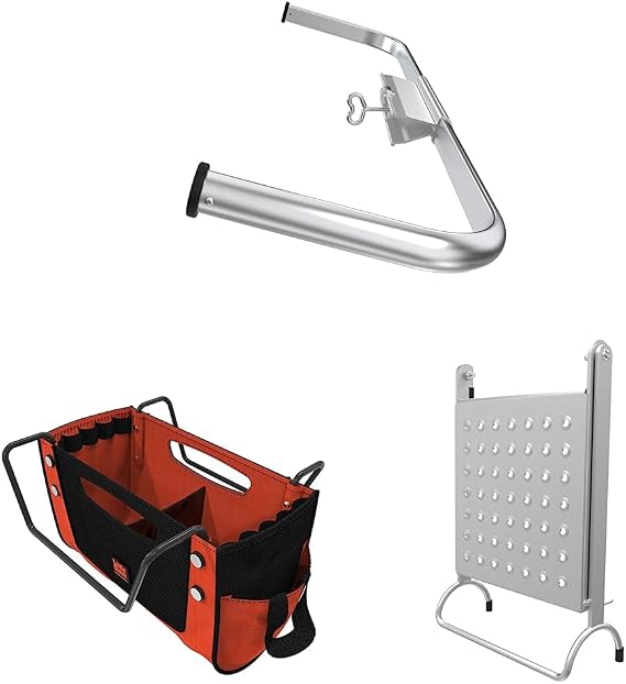 Little Giant Ladders, Wing Span/Wall Standoff, Ladder Accessory & Hold Tool Pouch, Ladder Accessory, Nylon, (15040-001) &, Work Platform, Ladder Accessory, Aluminum, 375 lbs Weight Rating, (10104)