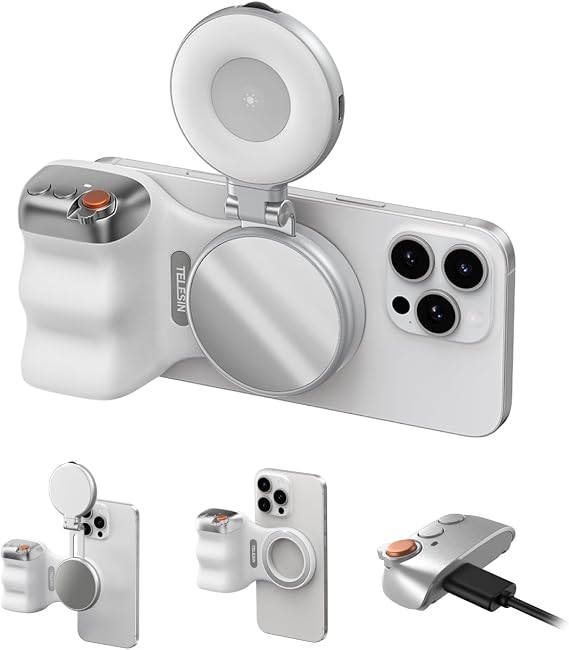 TELESIN Magnetic Phone Camera Grip & C03 Magnetic Selfie Light Creator Kit