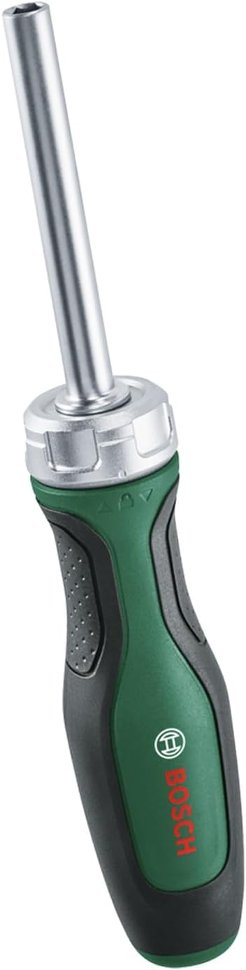 Bosch Cırcırlı tornavida ucu (verimli vidalama için yüksek torklu cırcırlı tornavida; maksimum tork 36 Nm; 36 dişli dişli; manyetik uç tutucu; yumuşak sap)