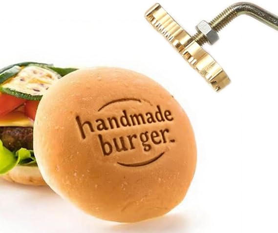 Custom Logo Hamburger Branding Iron, Durable Personalized Logo for Branding