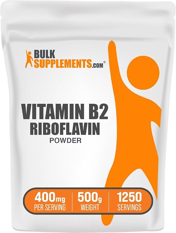 Riboflavin Powder - as Vitamin B2, Vitamin B2 Supplement - Riboflavin 400mg, B Vitamins for Wellness, Gluten Free, 400mg per Serving, 500g (1.1 lbs) (Pack of 1)
