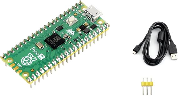 waveshare Pre-soldered Raspberry Pi Pico 2 Microcontroller Mini Development Board with Header,Based on Official RP2350 Chip,Dual-core & Dual-Architecture Design