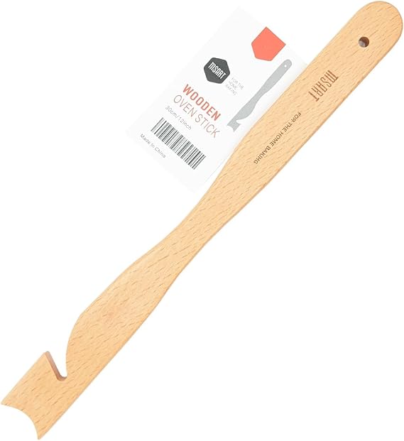 Oven Rack Push Pull Puller for Baking Wooden Stick, Cooking and Grilling by MSART; Beech Wood, Humanization Design Concept, 12" Long Length.