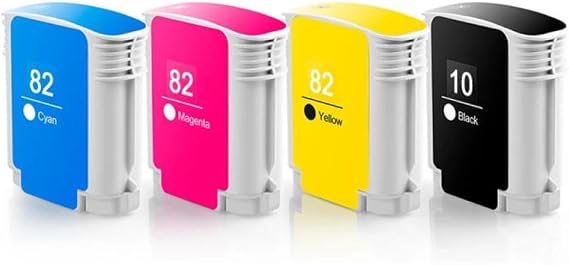 10 82 Ink Cartridge Replacement Compatible for Designjet 500 500ps Plus 800 800ps 815 MFP 820 MFP Printers Alternative Ink Supply(4PCS)