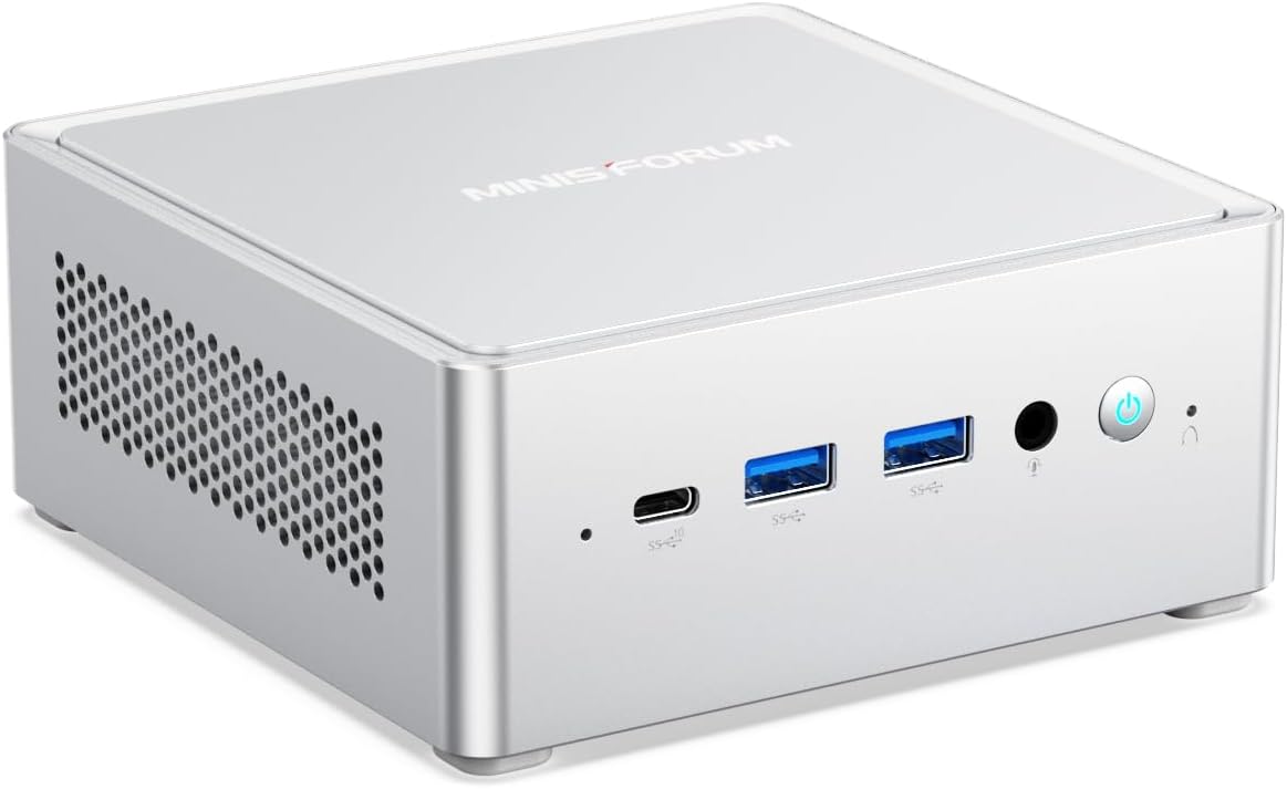 MINISFORUM UN1290 Mini PC, Core i9-12900HK, 32 GB, 512 GB PCIe 4.0 SSD, Windows 11, Mini PC, Wi-Fi 6, BT 5.2, 2500 Mbps LAN, HDMI/USB-C/DP, 4K@60Hz, 3 Screen Output, Compact Desktop PC