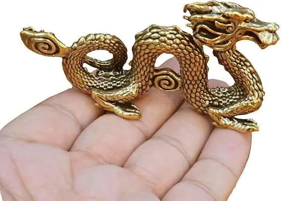 Brass Dragon Statue,Chinese Brass Sculpture.Home Office Desk Decoration(SN16)