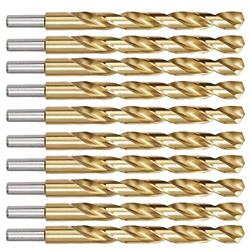 10PCS,12,Titanium Drill Bit,Round Shank