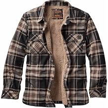 Legendary Whitetails Men's Shirt Jacket Plaid Flannel Berber Lined Polyfill Insulated Shacket