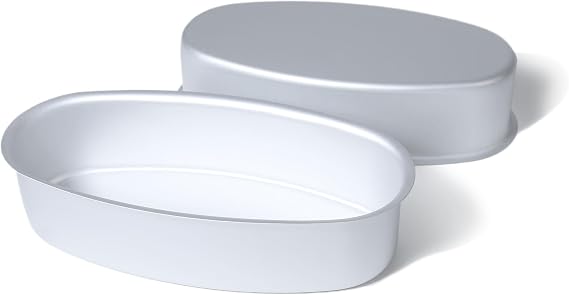 Llanera Leche Flan Mold, 2 Pack 8-Inch Oval Aluminum Pans | Filipino-Style Bakeware, Nonstick Surface, For Leche Flan, Cheesecake, Meatloaf And Bread, Oven And Pressure Cooker Use