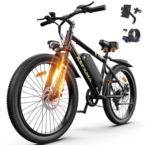 Electric Bike for Adults, 1500W Peak Motor Mountain Ebike, 48V Removable Battery, 20MPH, 7-Speed, Dual Disc Brakes, 26 All-Terrain Electric Bicycles for Commute Road Sand Mountain