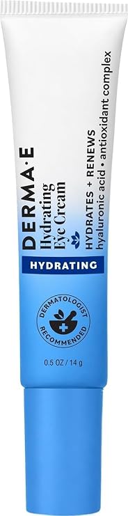 DERMA E Hydrating Eye Cream with Hyaluronic Acid, 0.5 Oz Firming & Lifting
