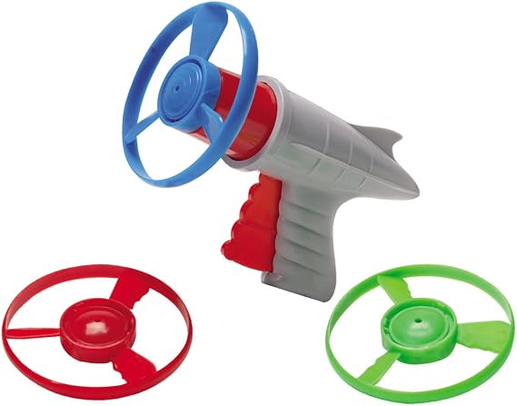 Schylling Lunar Launcher - Retro Launching Toy - Shoots Colorful Disks Horizontally and Vertically - Includes Launcher and Three Disks - Ages 6 and Up