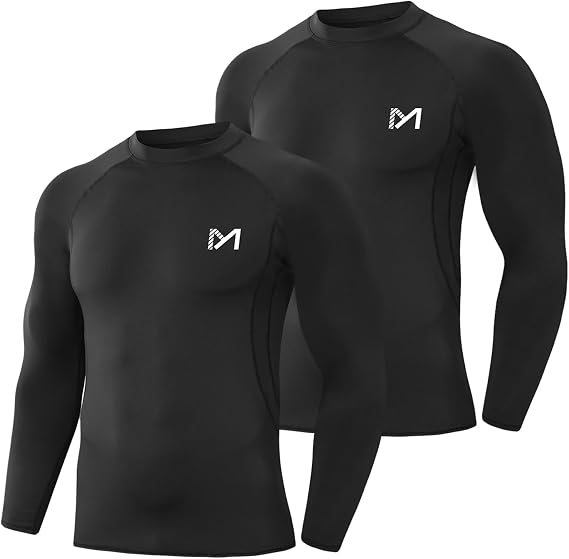 Long Sleeve Workout Shirts for Men Moiture Wicking T-Shirt Quick Dry Athletic Active Tees
