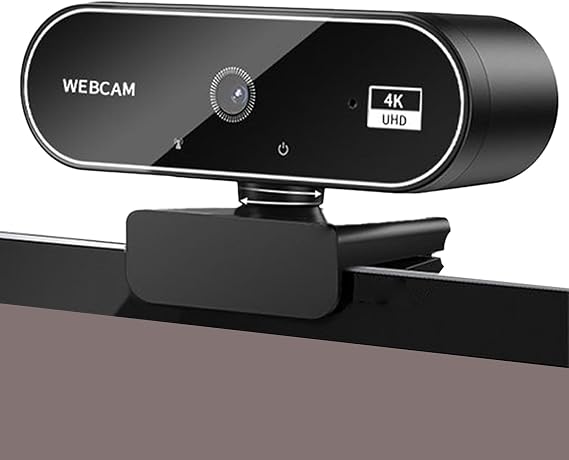 Webcam for Pc - Streaming Web Cam - HD Video Monitor with 4k Resolution for Desktop Computer Laptop Calling Conference Teams Meetings Game
