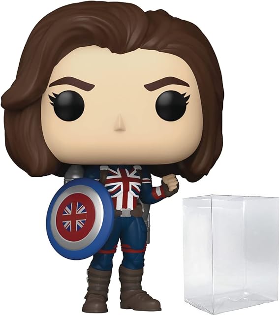 POP Pop! Marvel: Doctor Strange Multiverse of Madness: Captain Carter Vinyl Figure Pop (Bundled with Compatible Pop Box Protector Case), Multicolor, 3.75 inches