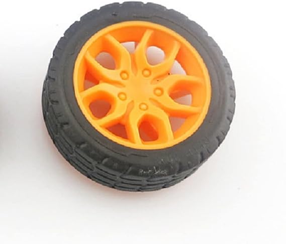 10pcs Toys Car Wheels 30mm Rubber Tire for DIY Model Toy Accessories (Orange)