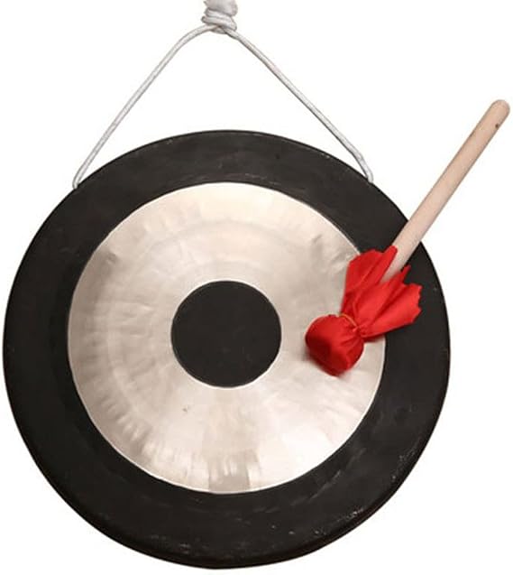 Chinese Percussion Instrument Copper Gong, Brass gong gong Small Large gong Brass Copper Pure Handmade Hand gong(35cm)